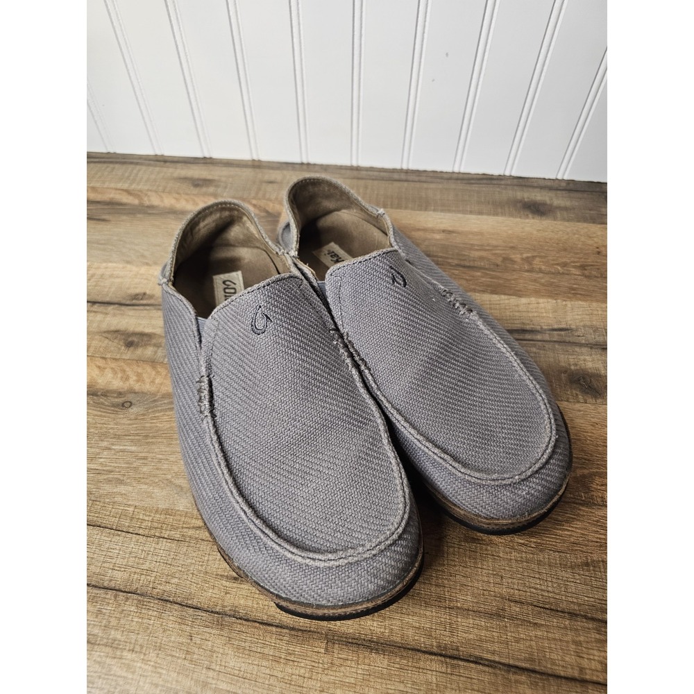 OluKai Men's Moloa Kapa Canvas Slip On Loafer Size 8.5 Driving Shoes